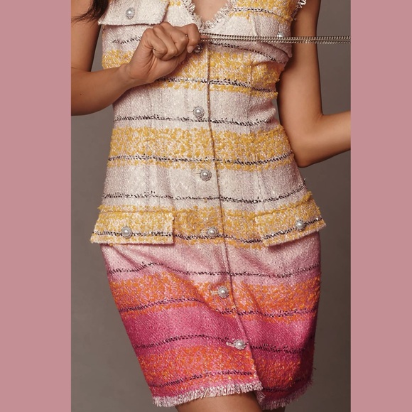 HTF Anthropologie Maeve Sleeveless Tweed Mini Dress - Picture 3 of 6